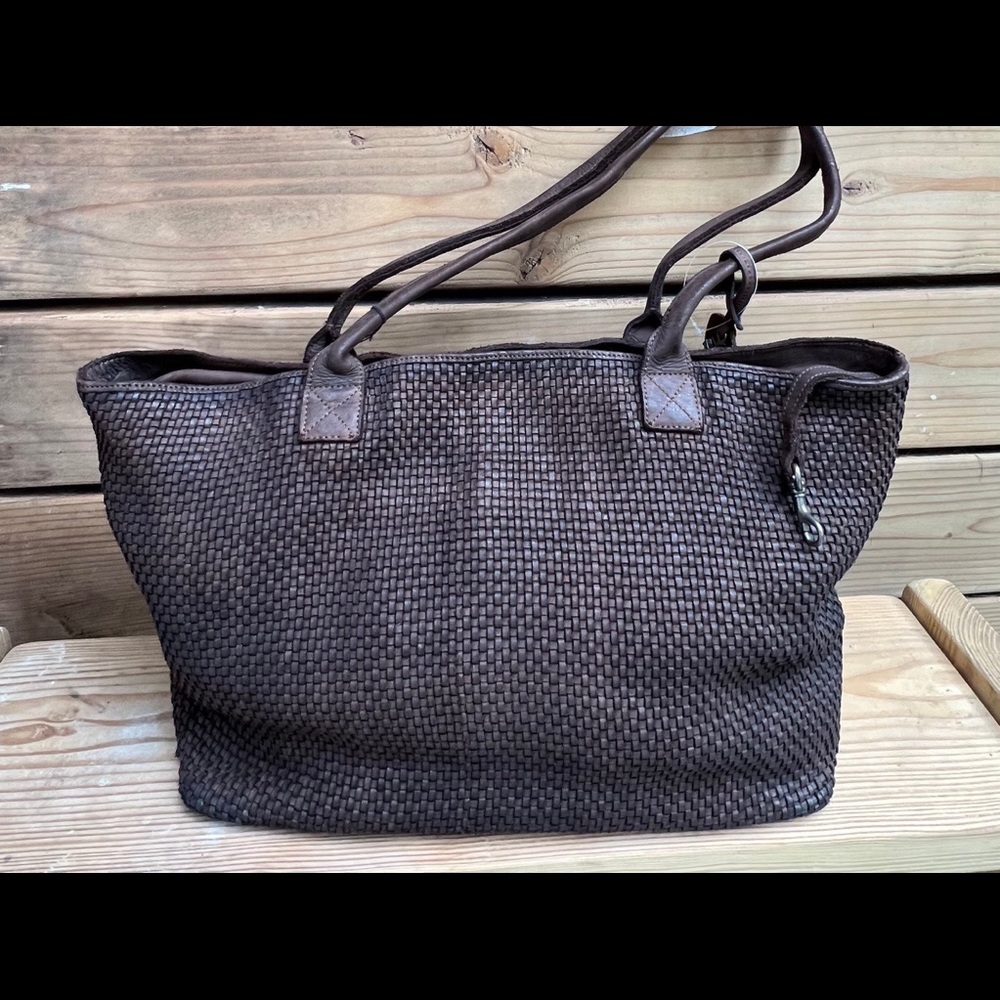 NWT Woven Leather Tote